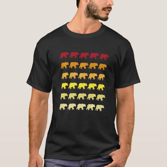 Polar Bear Retro Animal Mönster T Shirt (Framsida)