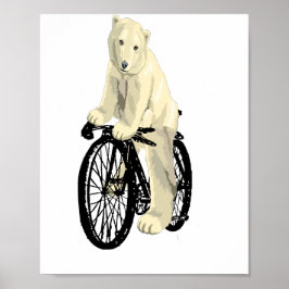 Polar Bear Riding a Bike, Lårbjörn Poster