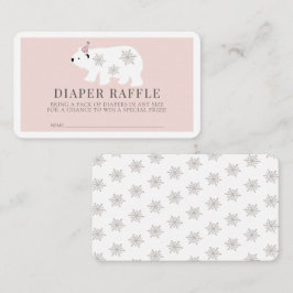 Polar Bear Rosa Girl Girl Diaper Raffle Biljett Tilläggskort