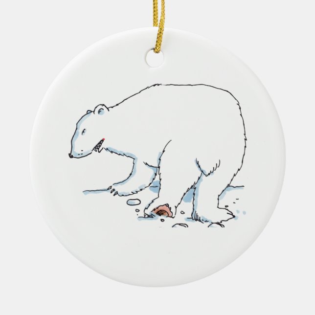 Polar Bear round ceramic ornament (Framsidan)