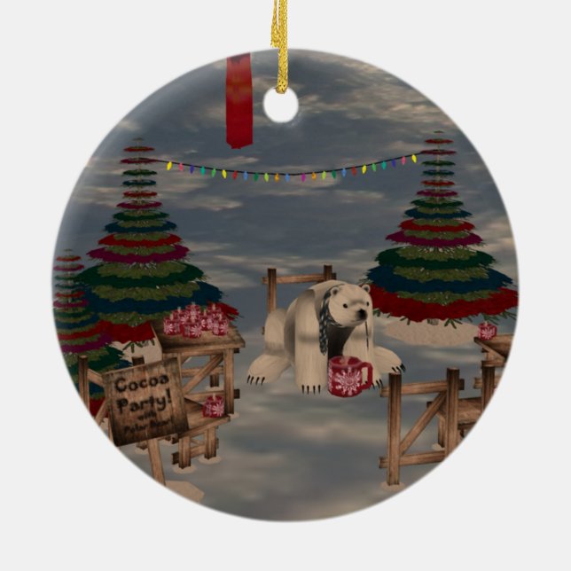 Polar Bear Round Ornament (Baksidan)