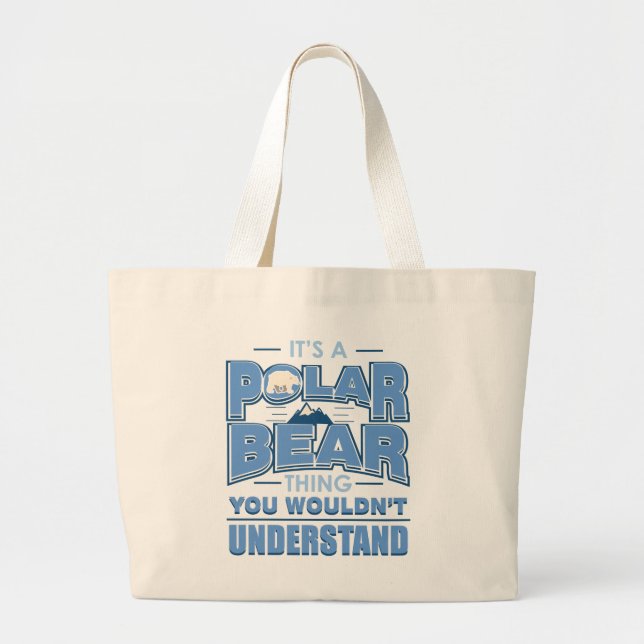 Polar Bear Sak Environment Typography Gag Jumbo Tygkasse (Framsidan)