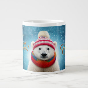 Polar Bear Santa hat och Scarf Jumbo Mugg