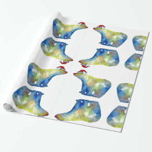 Polar Bear Santa Wrapping Papper Presentpapper