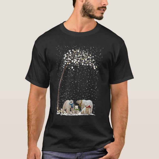 Polar Bear Scarf Winter Julgran Julafton Snowy T Shirt (Framsida)