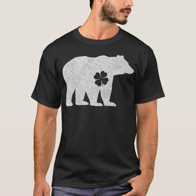 Polar Bear Shamrock Green St. Patrick's Irish Men  T Shirt (Framsida)