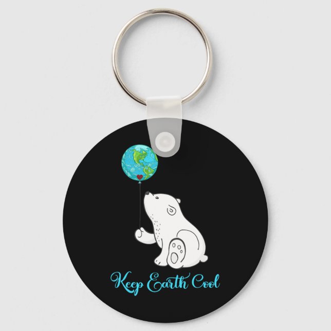 Polar Bear Shirt Earth Day Gift varje timme Nyckelring (Framsida)