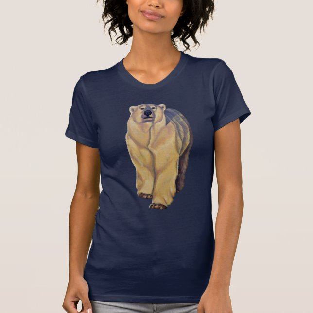 Polar Bear Shirts Polar Bear Art Dam Shirts T-shirt (Framsida)
