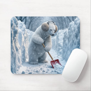 Polar Bear Shoveling Snö Musmatta