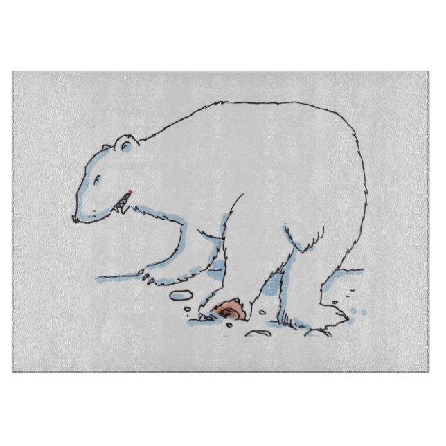 Polar Bear skärbräda i glas (Framsidan)