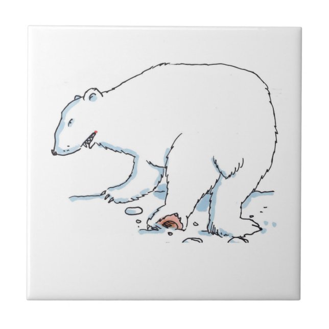 Polar Bear small keramic tile Kakelplatta (Framsidan)