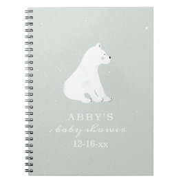 Polar Bear Snö Boy Baby Shower Guest Bok Anteckningsbok