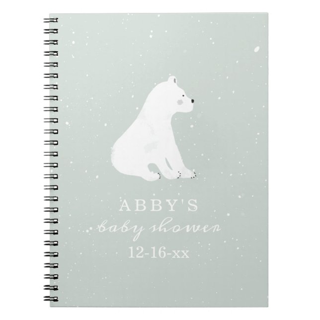 Polar Bear Snö Boy Baby Shower Guest Bok Anteckningsbok (Framsidan)
