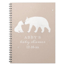 Polar Bear Snö Girl Mamma Baby Shower Guest Bok