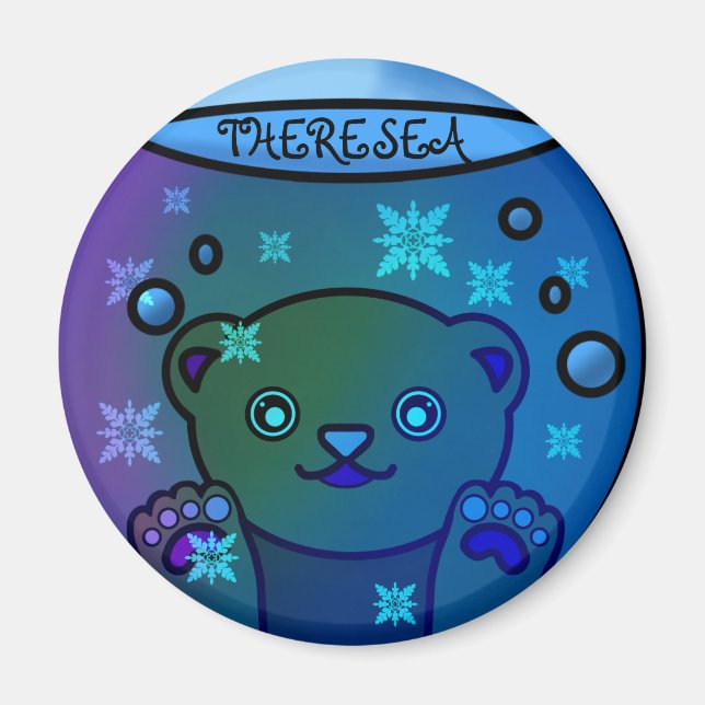 Polar Bear Snö Globe Magnet (Framsidan)