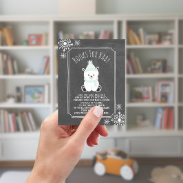 Polar Bear Snö Neutralt Baby Shower Bok Request Tilläggskort