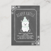 Polar Bear Snö Neutralt Baby Shower Diaper Raffle