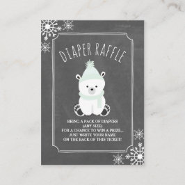 Polar Bear Snö Neutralt Baby Shower Diaper Raffle Tilläggskort