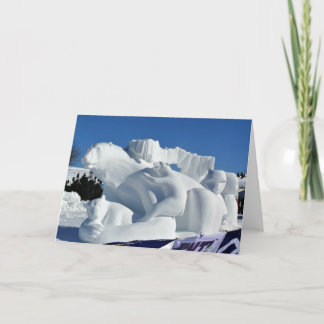 Polar Bear Snö Sculpture, Quebec, Kanada Tack Kort