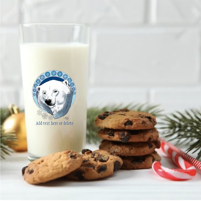 Polar Bear Snöflingor Art nouveau Glaskopp (Skapare uppladdad)