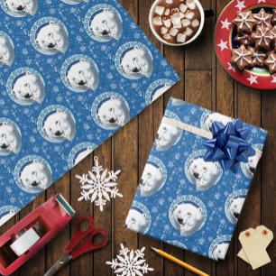 Polar Bear Snöflingor Art nouveau Presentpapper