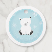 Polar Bear Snöflingor Blue Baby Shower