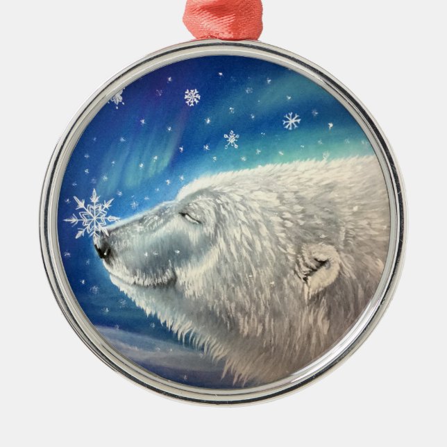 Polar Bear Snöflingor Ornament (Framsidan)