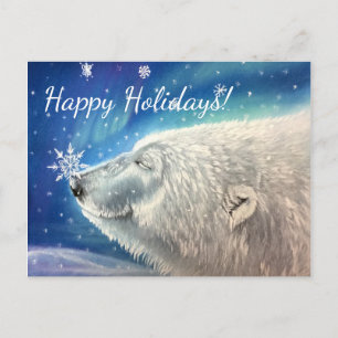 Polar Bear Snöflingor vykort