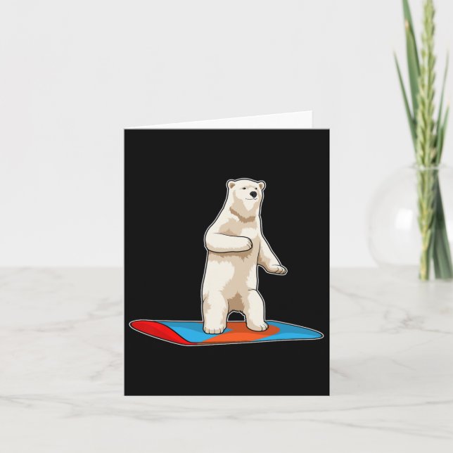 Polar Bear Snowboarder Snowboard Winter Sports Kort (Framsida)