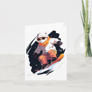 Polar Bear Snowboarding Snowboarder Wint Kort