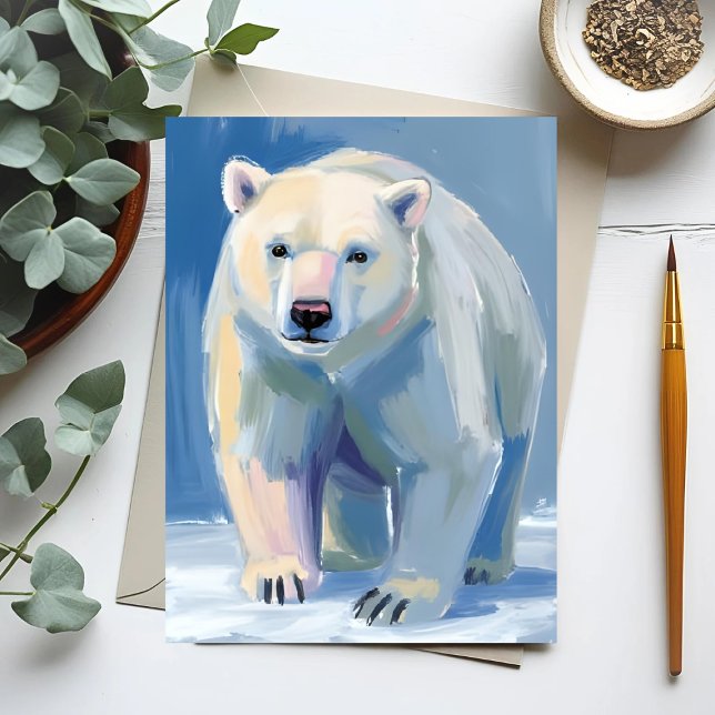 Polar Bear | Snygg målning av djur Vykort (Skapare uppladdad)