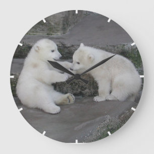 Polar Bear Spädbarn Stor Klocka