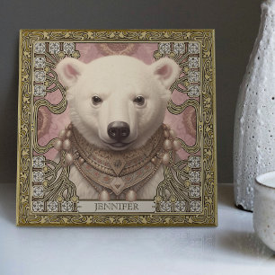 Polar Bear Spirit-Animal Carpetpunk Altarbit Kakelplatta