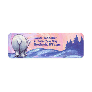 Polar Bear Stationery Returadress Etikett