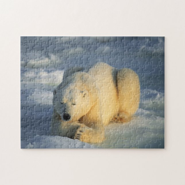 Polar Bear Sunbad, Jigszawa Puzzle Pussel (Horisontell)