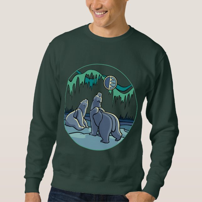 Polar Bear Sweatshirt Wildlife Art Unisex Shirt (Framsida)