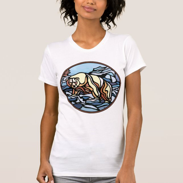 Polar Bear T-shirts Women's Native Bear Art Shirts (Framsida)