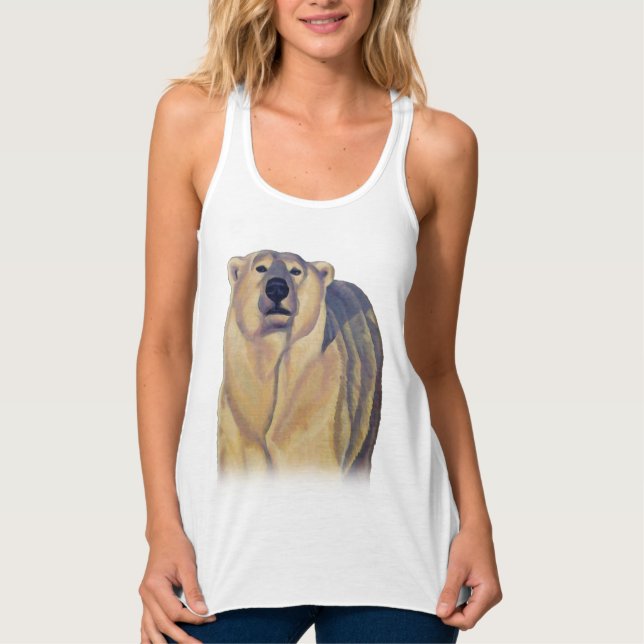 Polar Bear Tanktop Shirt Bear Art Toppar Linne Med Racerback (Framsida)