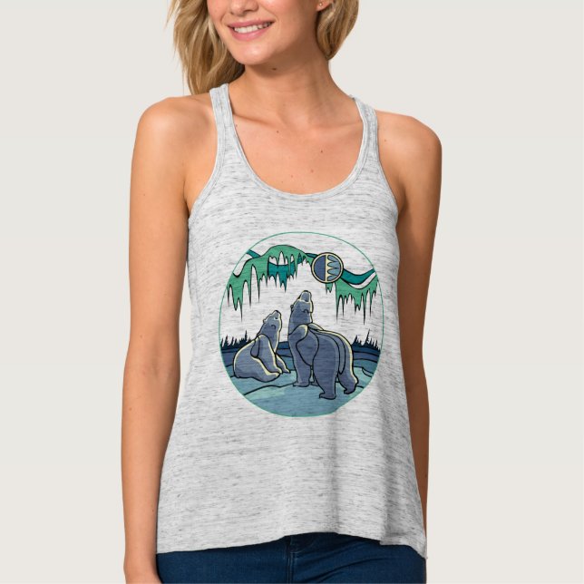 Polar Bear Tanktop Shirt Bear Art Toppar Linne Med Racerback (Framsida)