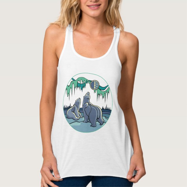 Polar Bear Tanktop Shirt Bear Art Toppar Linne Med Racerback (Framsida)