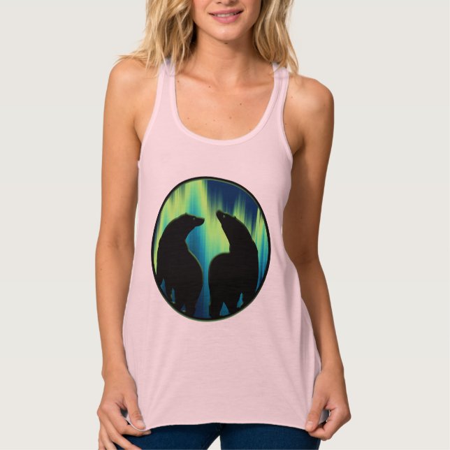 Polar Bear Tanktop Shirt Bear Art Toppar Linne Med Racerback (Framsida)