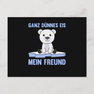 Polar Bear Thin Ice Cream My Friend Funny säger Vykort
