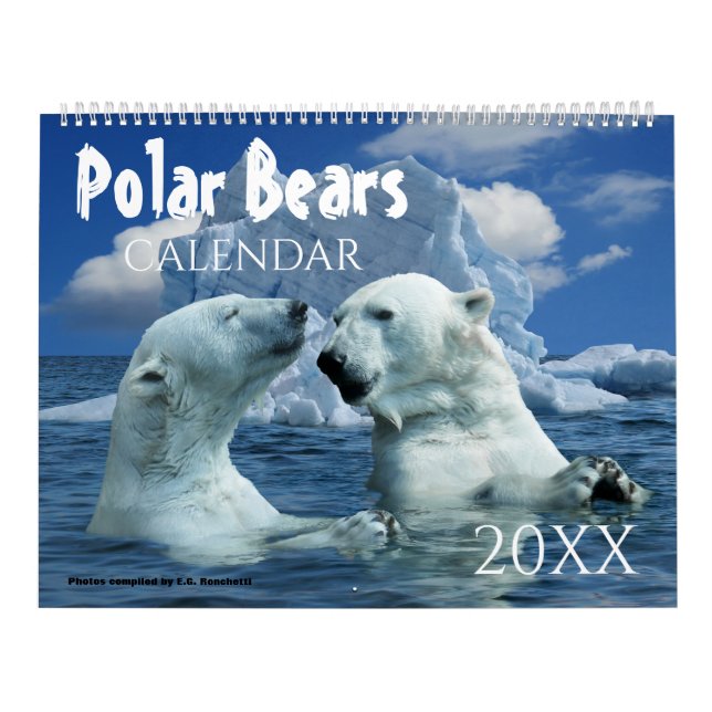 Polar Bear ThLED 2025 Wall Calendar Gift Kalender (Omslag)