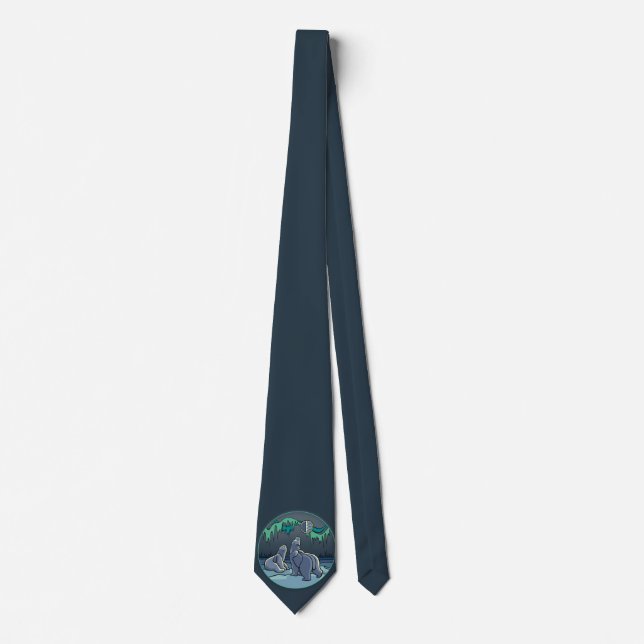 Polar Bear Ties Mor & Unge Native Art Necktie Slips (Framsida)