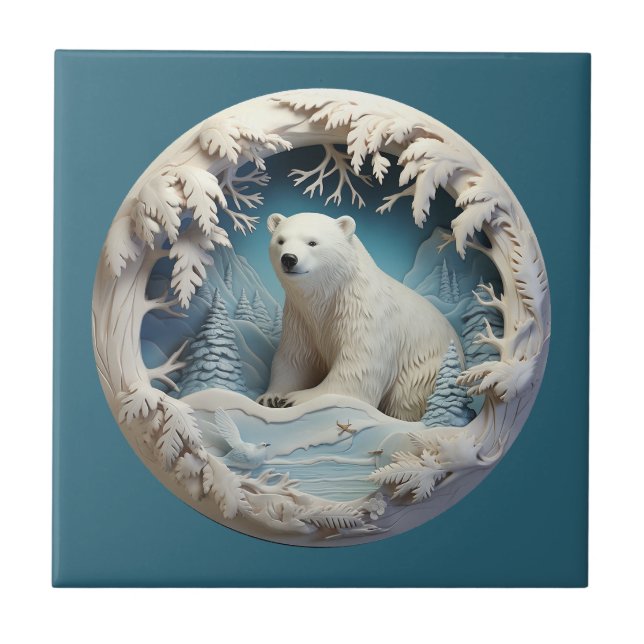 Polar Bear Tile Kakelplatta (Framsidan)
