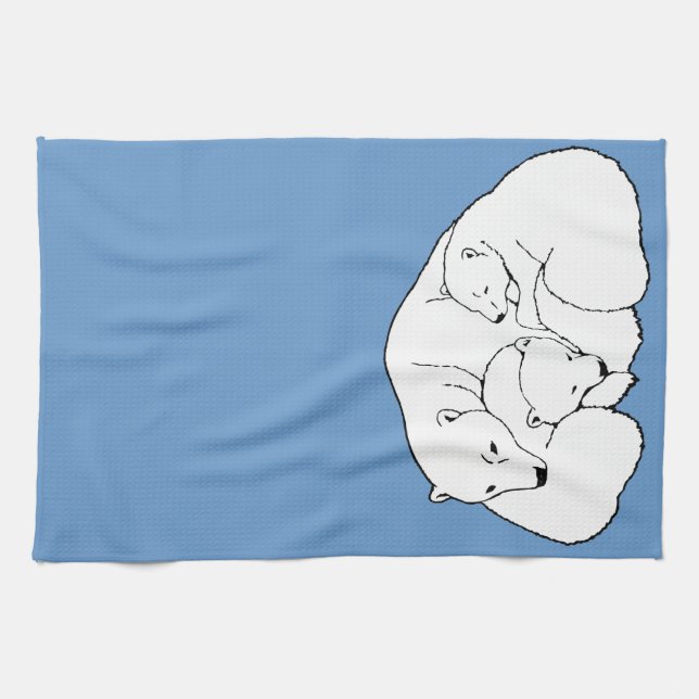 Polar Bear Towel Mor & Unge Bear Tea Towel Kökshandduk (Horisontell)