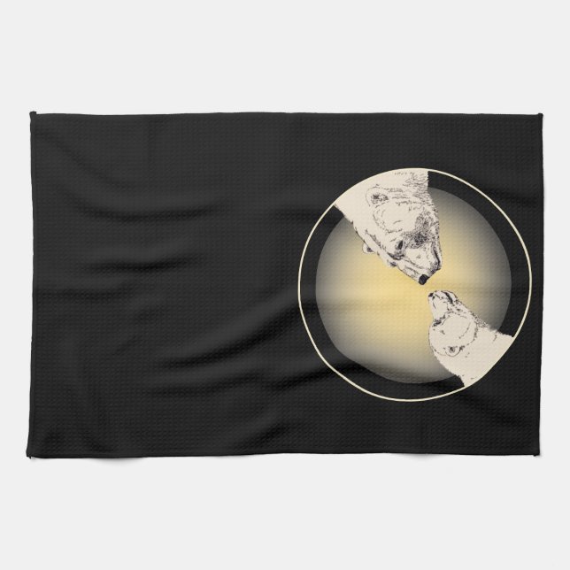 Polar Bear Towel Mor & Unge Bear Tea Towel Kökshandduk (Horisontell)