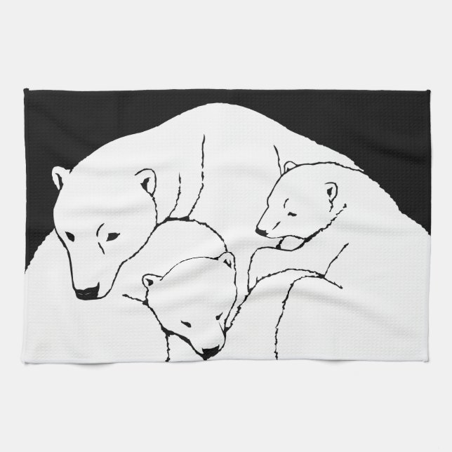 Polar Bear Towel Mor & Unge Bear Tea Towel Kökshandduk (Horisontell)