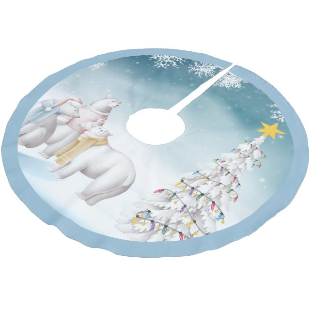 Polar Bear Trio Julgran Skirt Julgransmatta Borstad Polyester (Vinklad)