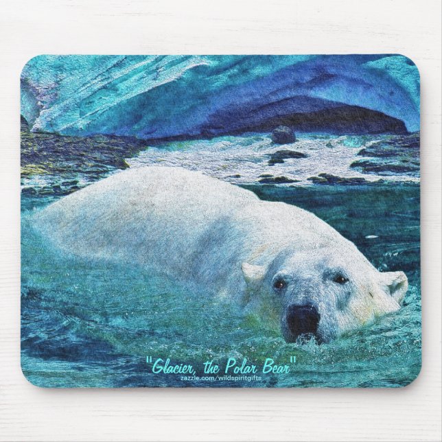 Polar Bear & Tundra Ice Wildlife Art Mousepad Musmatta (Framsidan)